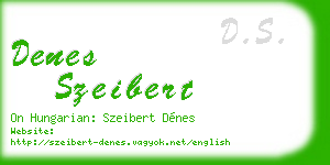 denes szeibert business card